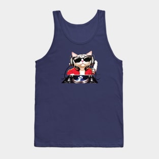 Cat with headphones Tank Top